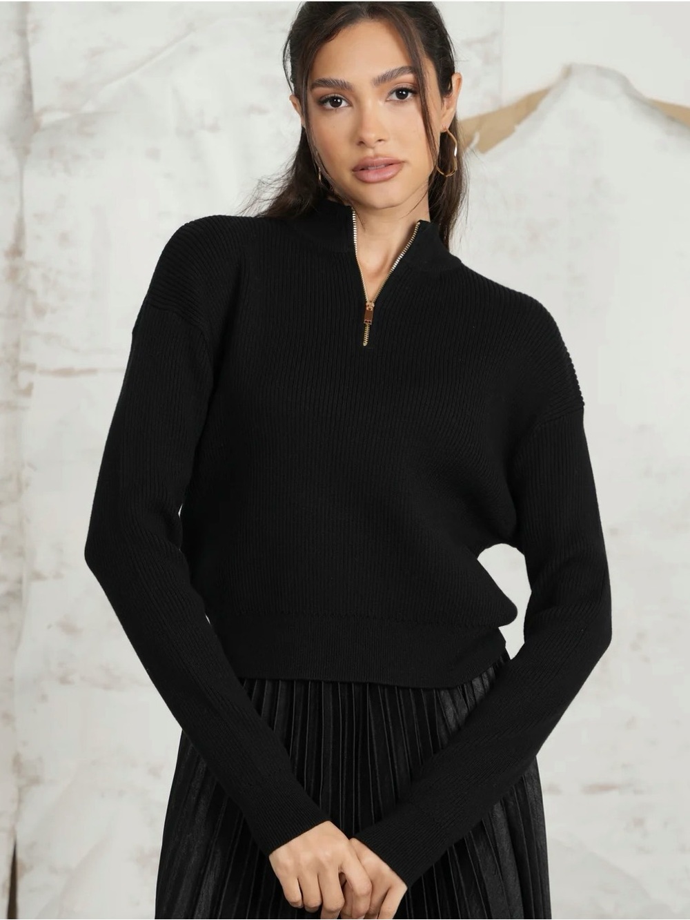 Udel Knit Zipper Top